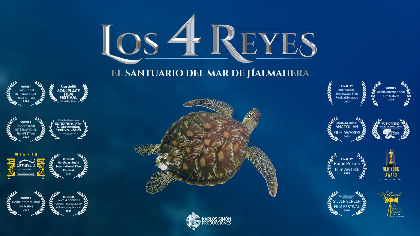 Cartel del documental Los 4 Reyes con los laureles de sus premios